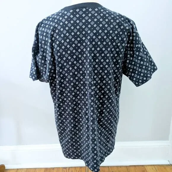 Vintage 90s Liz Claiborne Sport Printed Ringer Tee - Picture 2 of 3